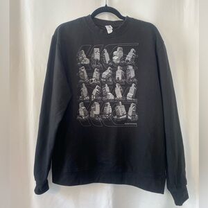 Hardpressed The Beacons Black Unisex Cotton Jersey Crewneck Graphic Sweatshirt M